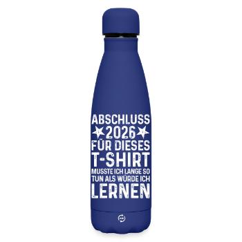 Graduation 2026 (pretend to study for a long time) - Matte Insulated Water Bottle 500 ml - dark blue  - Front