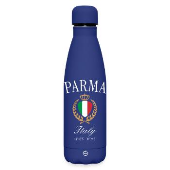 Parma Italien Wappen Krone – Reise Souvenir - Matte Thermosflasche 500 ml - Dunkelblau  - Vorne