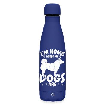 Dog Lover Saying - Matte Insulated Water Bottle 500 ml - dark blue  - Front