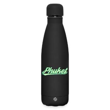 Écriture côtière rétro de Phuket - Bouteille isotherme SOFT TOUCH 500 ml - noir - Devant