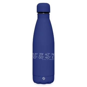 Coordinates Wilhelmsburg Hamburg - Matte Insulated Water Bottle 500 ml - dark blue  - Front