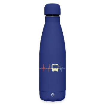 Bus Heart Rate - Matte Insulated Water Bottle 500 ml - dark blue  - Front