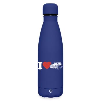 I Love Trabi - Kultauto aus Zwickau - DDR - Matte Thermosflasche 500 ml - Dunkelblau  - Vorne