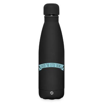 Enjoy The Little Things Gratitude Mindfulness - Matte Insulated Water Bottle 500 ml - black - Front
