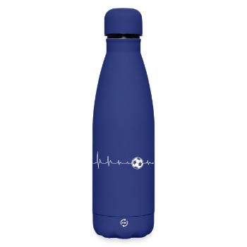 Mondpuls Herzschlag - Matte Thermosflasche 500 ml - Dunkelblau  - Vorne