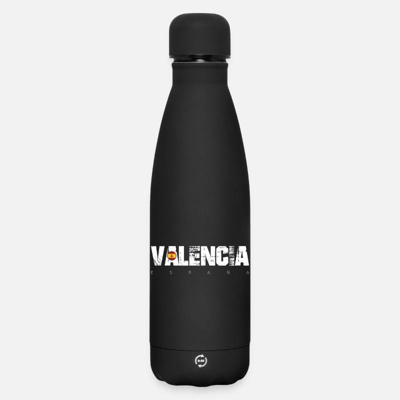 Valencia España Fett Typografie - Matte Thermosflasche 500 ml - Schwarz