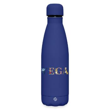 VIGA Name Art With Flowers Embroidered - Matte Insulated Water Bottle 500 ml - dark blue  - Front