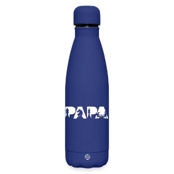 Papa Chess Player Board Game Dad Chess Dad - Matte Insulated Water Bottle 500 ml - dark blue  - Front