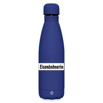 Railroad Worker Fans Train Lover Rails - Matte Insulated Water Bottle 500 ml - dark blue  - Front