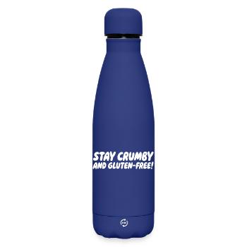 Stay Crumby Gluten Humor Saying - Matte Insulated Water Bottle 500 ml - dark blue  - Front