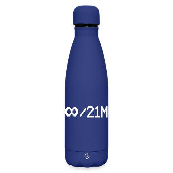 Crypto Investieren Bitcoin Trader Chart - Matte Thermosflasche 500 ml - Dunkelblau  - Vorne