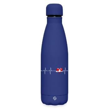Heartbeat Glide Fitness - Matte Insulated Water Bottle 500 ml - dark blue  - Front