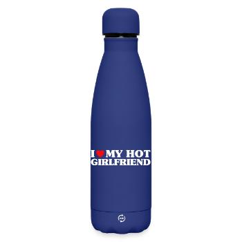 I Love My Hot Girlfriend Humour Saint Valentin - Bouteille isotherme SOFT TOUCH 500 ml - bleu foncé  - Devant