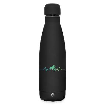 Dressur-Herzschlag-Springen reiten - Matte Thermosflasche 500 ml - Schwarz - Vorne