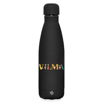 VILMA name decorated with flowers - Matte Insulated Water Bottle 500 ml - black - Front