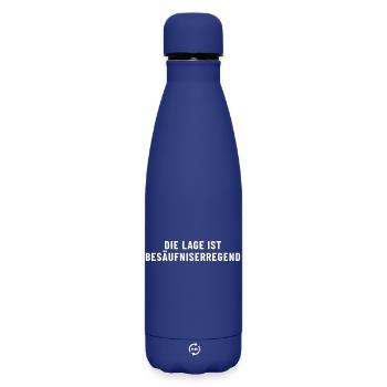 Die Lage ist Besäufniserregend - Matte Thermosflasche 500 ml - Dunkelblau  - Vorne