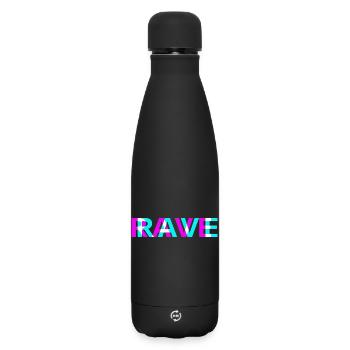 Rave Neon Techno Festival Design - Matte Insulated Water Bottle 500 ml - black - Front