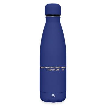 Gratitude – Gratitude and Mindfulness Gold - Matte Insulated Water Bottle 500 ml - dark blue  - Front