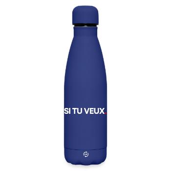 WENN DU WILLST | Minimaler Humorausdruck - Matte Thermosflasche 500 ml - Dunkelblau  - Vorne