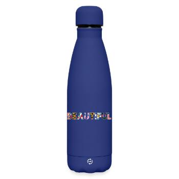 Wunderschön blühend - Matte Thermosflasche 500 ml - Dunkelblau  - Vorne