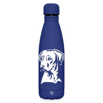 Rhodesian Ridgeback Head « Black Edition » - Bouteille isotherme SOFT TOUCH 500 ml - bleu foncé  - Devant