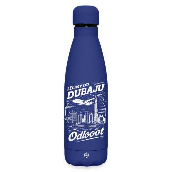 Liebe Freunde, wir fliegen nach Dubai - odlooot, dj, Dubai - Matte Thermosflasche 500 ml - Dunkelblau  - Vorne