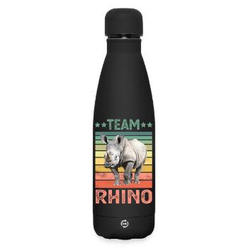 Rhinoceros - Matte Insulated Water Bottle 500 ml - black - Front