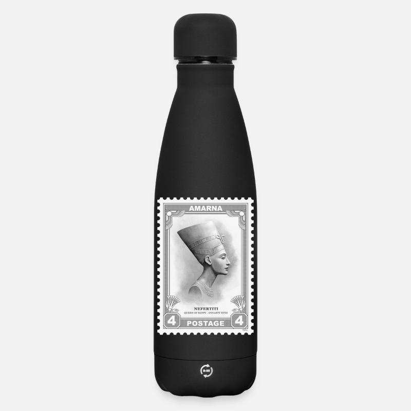 Nefertiti Stamp - Matte Insulated Water Bottle 500 ml - black