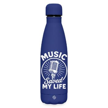 Music Saved My Life Retro Vintage T-Shirt - Matte Thermosflasche 500 ml - Dunkelblau  - Vorne