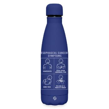 Cancer Esophagus Chemo Cancer Survivor - Matte Insulated Water Bottle 500 ml - dark blue  - Front