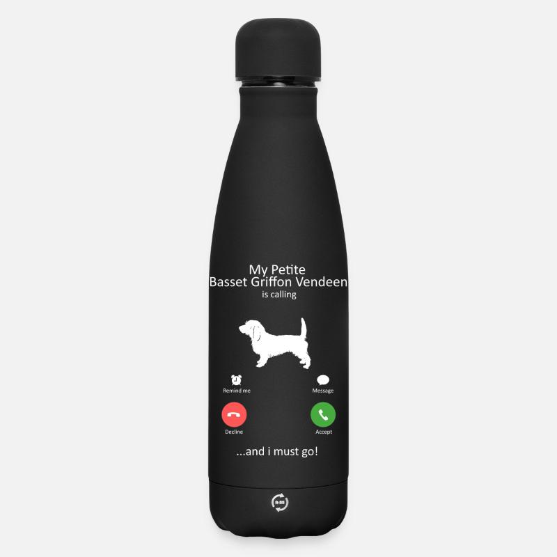 Mon petit basset griffon vendeen appelle le chien - Bouteille isotherme SOFT TOUCH 500 ml - noir