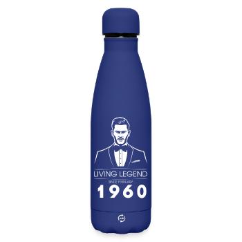 66th Birthday Living Legend (GENT) since 02/1960 - Matte Insulated Water Bottle 500 ml - dark blue  - Front