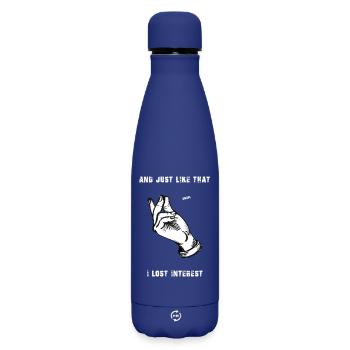 Interest Lost Hand Sign - Matte Insulated Water Bottle 500 ml - dark blue  - Front