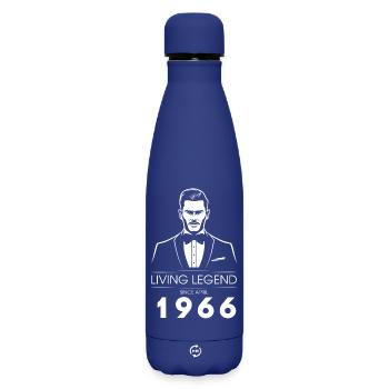 60th Birthday Living Legend (GENT) since 04/1966 - Matte Insulated Water Bottle 500 ml - dark blue  - Front