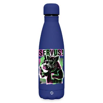 Servus Wild Boar Beer - Matte Insulated Water Bottle 500 ml - dark blue  - Front