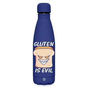 Gluten Free Gluten - Matte Insulated Water Bottle 500 ml - dark blue  - Front