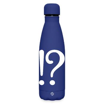 Abstract Ocean Wave Pattern T-Shirt - Matte Insulated Water Bottle 500 ml - dark blue  - Front