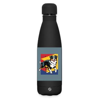Australischer Schäferhund - Matte Thermosflasche 500 ml - Schwarz - Vorne