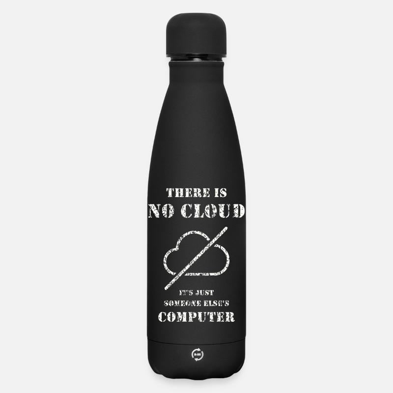 No Cloud – IT Humor Shirt - Matte Insulated Water Bottle 500 ml - black