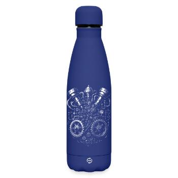 Steampunk Coeur Engrenage - Bouteille isotherme SOFT TOUCH 500 ml - bleu foncé  - Devant