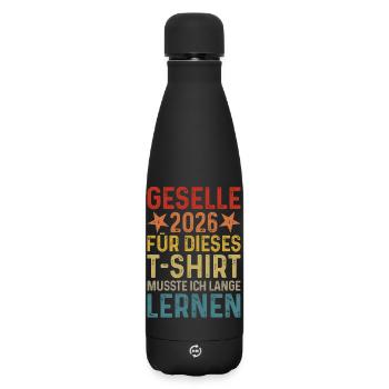 T-shirt Journeyman 2026 indiquant le cadeau d’apprentissage long - Bouteille isotherme SOFT TOUCH 500 ml - noir - Devant