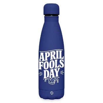 April Fools Day - Matte Insulated Water Bottle 500 ml - dark blue  - Front
