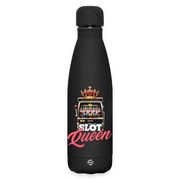 Slots Queen Casino Gambling Jackpot - Matte Insulated Water Bottle 500 ml - black - Front
