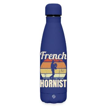Waldhornist Vintage Look - Matte Thermosflasche 500 ml - Dunkelblau  - Vorne