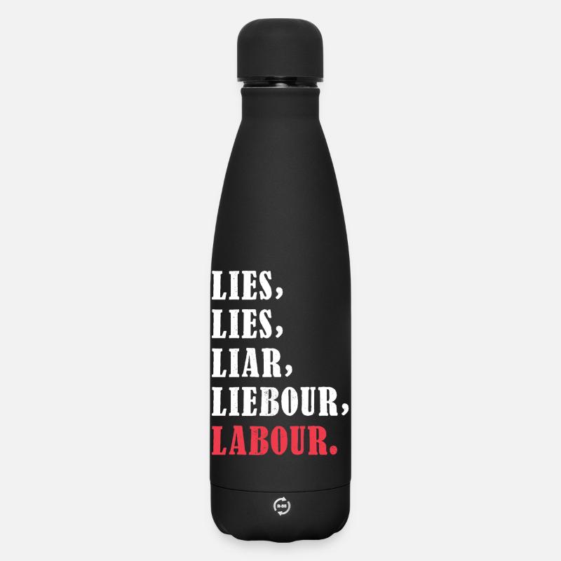 Bold anti-Labour Slogan Typography Design - Matte Thermosflasche 500 ml - Schwarz