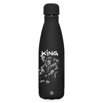 King Chimp in a Smoking Suit - Matte Insulated Water Bottle 500 ml - black - Front