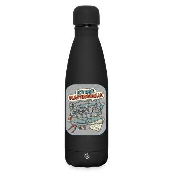 I build plastic models - Matte Insulated Water Bottle 500 ml - black - Front