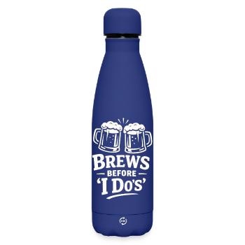 Enterrement de vie de garçon Shirt Hommes Bière – Brassage avant moi - Bouteille isotherme SOFT TOUCH 500 ml - bleu foncé  - Devant
