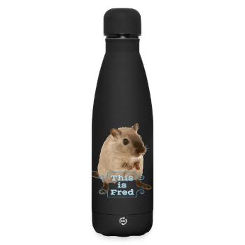This is fred funny sweet mouse gift idea - Matte Insulated Water Bottle 500 ml - black - Front