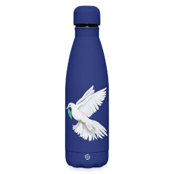 Friedenstaube Friedenssymbol - Sonja Ariel - Matte Thermosflasche 500 ml - Dunkelblau  - Vorne